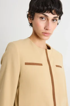 Giacca boxy con tasche - Cammello