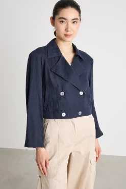 Giacca boxy doppiopetto - Blu