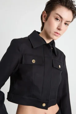 Giacca boxy in cady - Nero