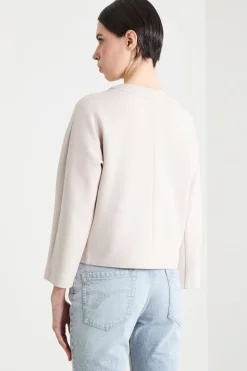 Giacca boxy in jersey compatto - Beige