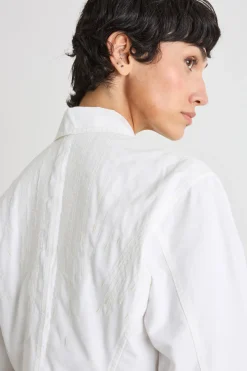 Giacca boxy in tessuto leggero - Bianco