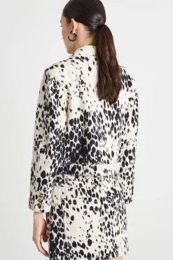Giacca boxy stampata - Bianco Nero
