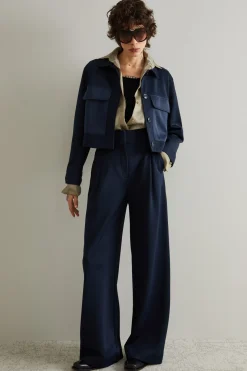 Giacca cargo in jersey - Blu