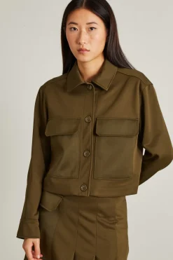 Giacca cargo in jersey - Verde Militare