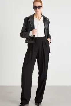 Giacca chiodo in pelle - Nero