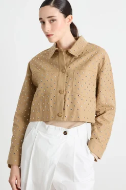 Giacca con borchie - Cammello