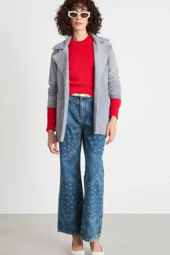 Giacca con cintura - Azzurro