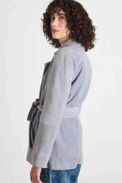 Giacca con cintura - Azzurro