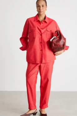 Giacca con tasche multiple - Rosso