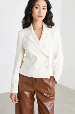 Giacca corta in twill - Bianco