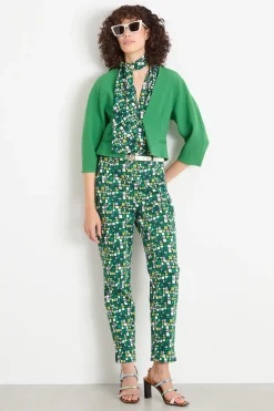 Giacca crop aderente in cady - Verde