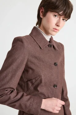 Giacca crop dalla linea boxy - Marrone