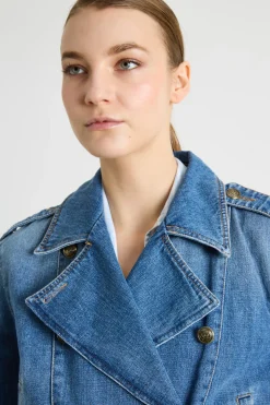 Giacca crop in jeans - Azzurro