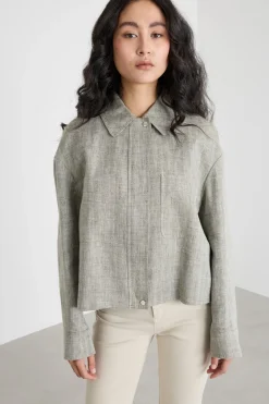 Giacca cropped boxy - Grigio