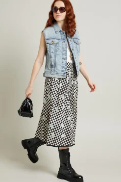 Giacca di jeans smanicata - Azzuro