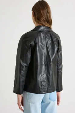 Giacca doppiopetto con scollo a rever - Nero