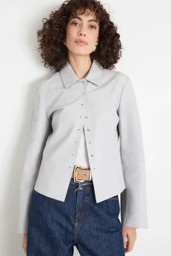 Giacca dritta con spacchi - Grigio