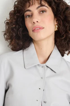 Giacca dritta con spacchi - Grigio