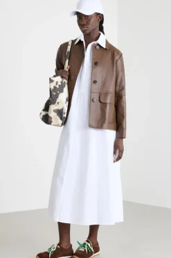 Giacca dritta con tasche - Marrone