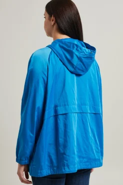 Giacca impermeabile in raso - Blu