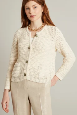 Giacca in cotone crochet - Beige