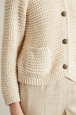 Giacca in cotone crochet - Beige
