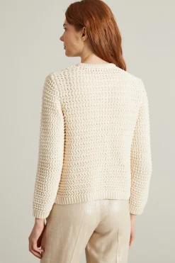 Giacca in cotone crochet - Beige