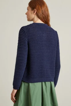 Giacca in cotone crochet - Blu