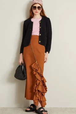 Giacca in cotone crochet - Nero