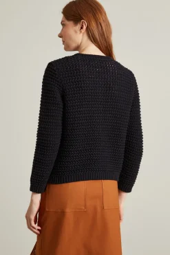 Giacca in cotone crochet - Nero