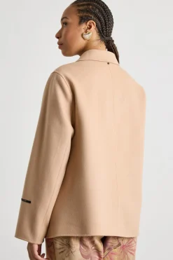 Giacca in double di misto lana - Cammello