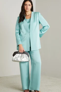 Giacca in envers satin - Celeste