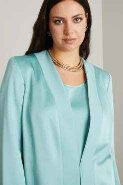 Giacca in envers satin - Celeste