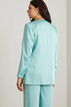 Giacca in envers satin - Celeste