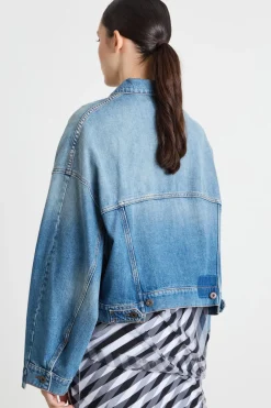 Giacca in jeans dalla linea boxy - Azzurro