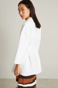 Giacca in jersey effetto denim - Bianco