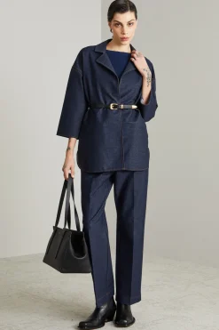 Giacca in jersey effetto denim - Blu Denim