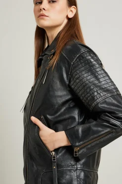 Giacca in pelle - Nero
