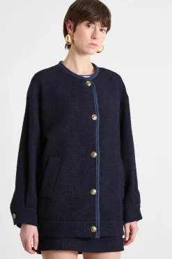 Giacca in stuoia stretch - Blu