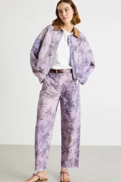 Giacca in tela con maxi tasche - Lilla