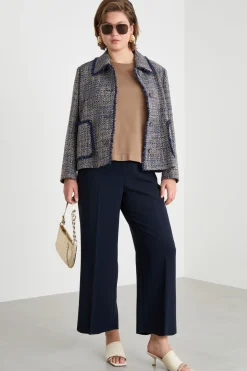 Giacca in tweed - Blu Beige