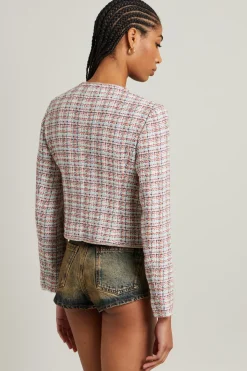 Giacca in tweed lamé - Rosso Verde