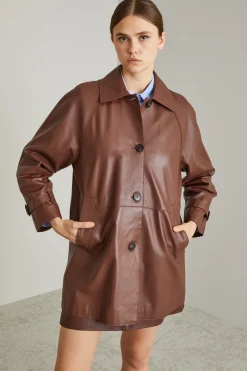 Giacca in vera nappa - Marrone