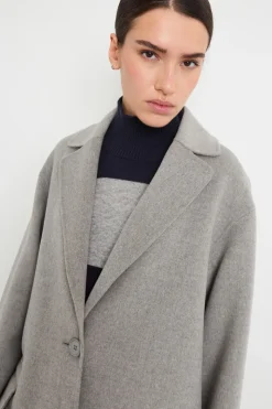 Giacca lunga in drap - Grigio