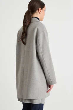 Giacca lunga in drap - Grigio