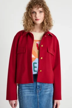 Giacca monopetto a camicia - Rosso