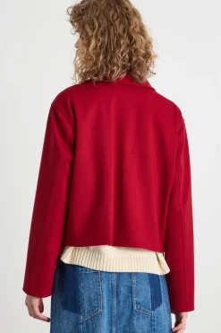 Giacca monopetto a camicia - Rosso
