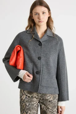 Giacca monopetto con tasche applicate - Grigio