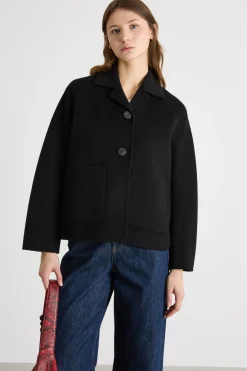 Giacca monopetto con tasche applicate - Nero