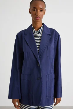 Giacca monopetto con tasche - Blu